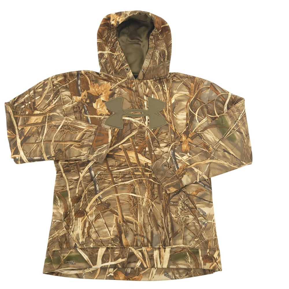 Under Armour Hoodie Mens M Advantage Max-4 HD Camo Fleece Pullover Hunting